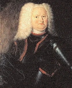 Altes Gemälde – ein Portrait eines Mannes in schwarzer Rüstung
